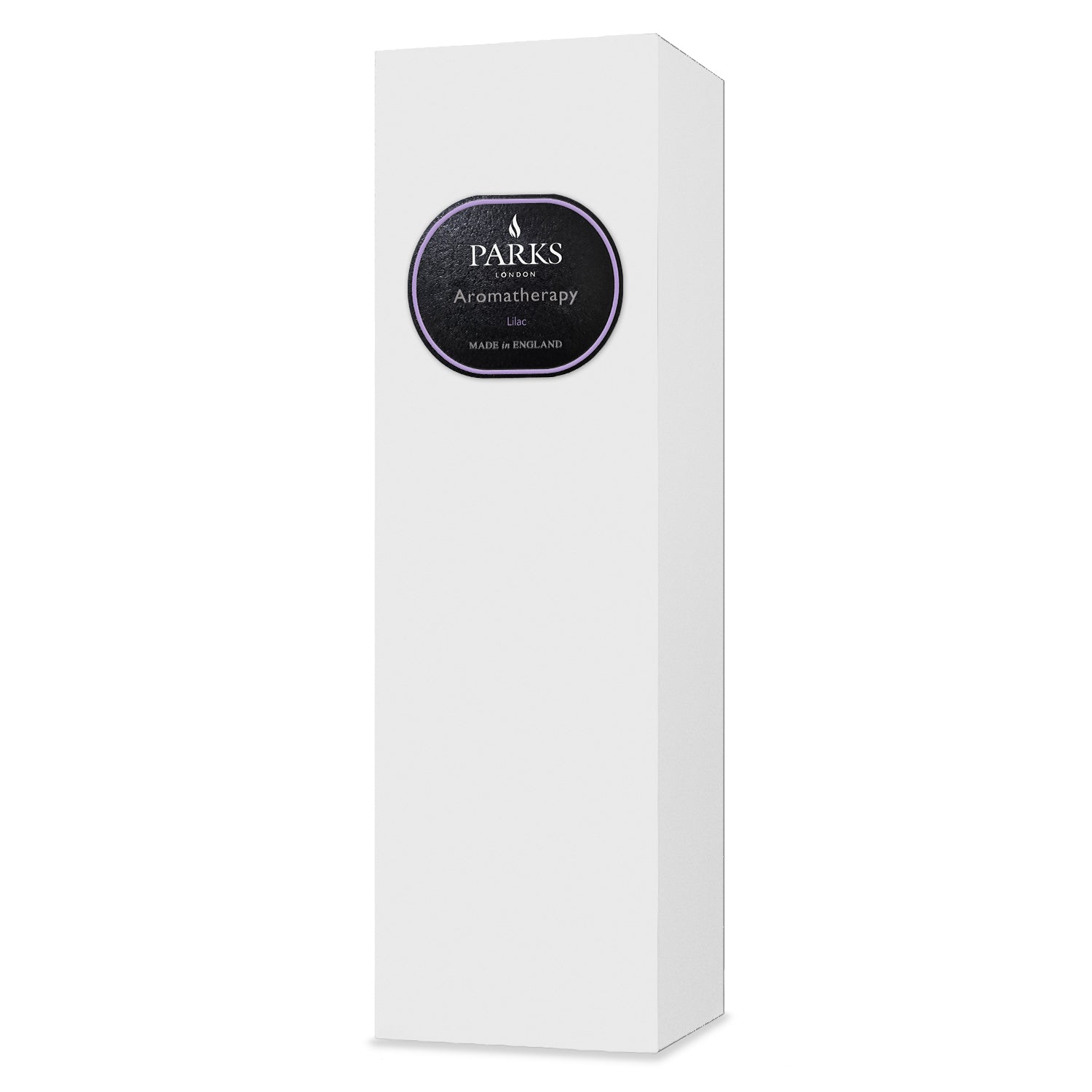 Parks Candles lilac reed diffuser in a 220ml glass bottle with a decorative gift box, perfect for home aromatherapy and fragrance.