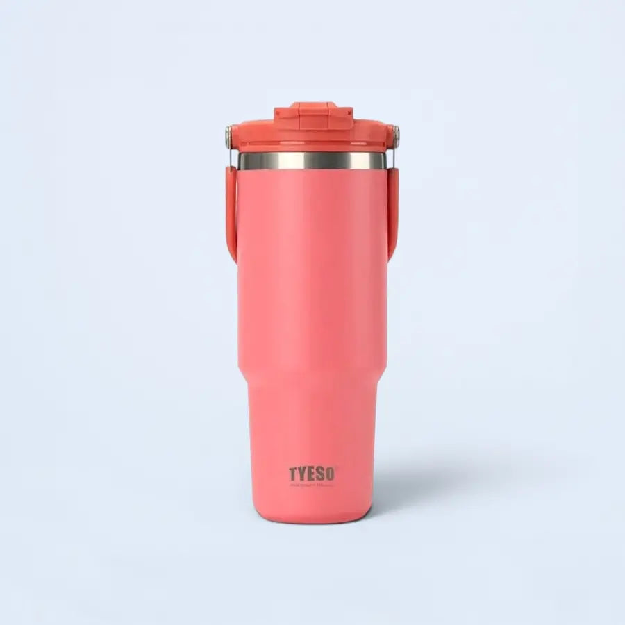 Tyeso 1200ML Large-Capacity Foldable Handle Stainless Steel Tumbler  - Red