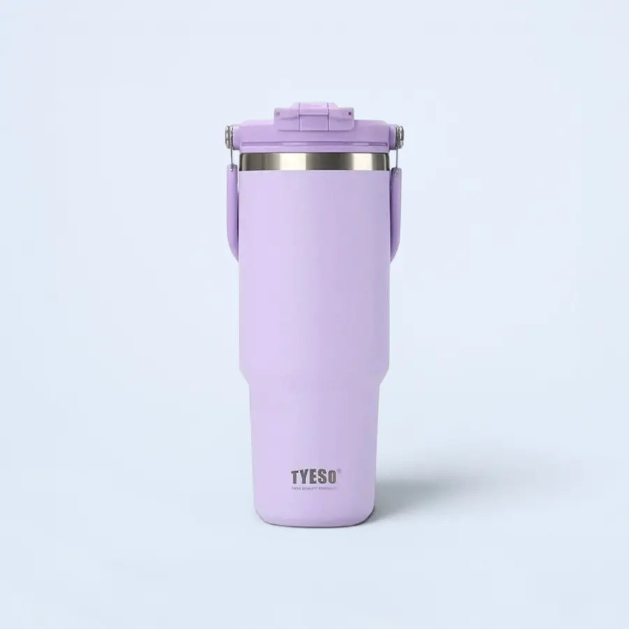 Tyeso 1200ML Large-Capacity Foldable Handle Stainless Steel Tumbler  - Purple