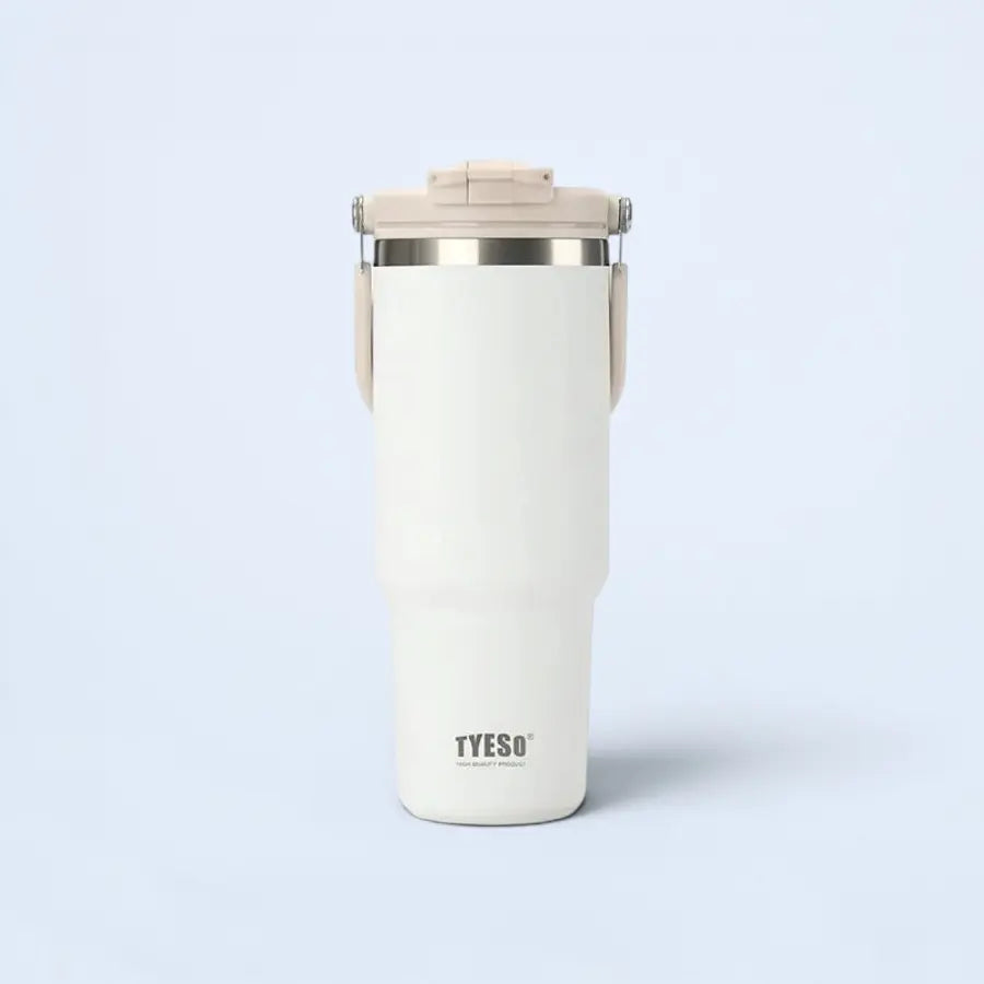 Tyeso 1200ML Large-Capacity Foldable Handle Stainless Steel Tumbler  - White