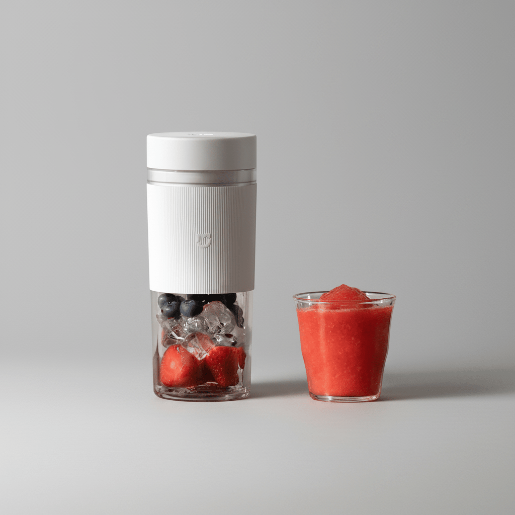 Mijia Portable Juicer Cup 2 with rechargeable motor, compact fruit blender for on-the-go smoothies and fresh juice.