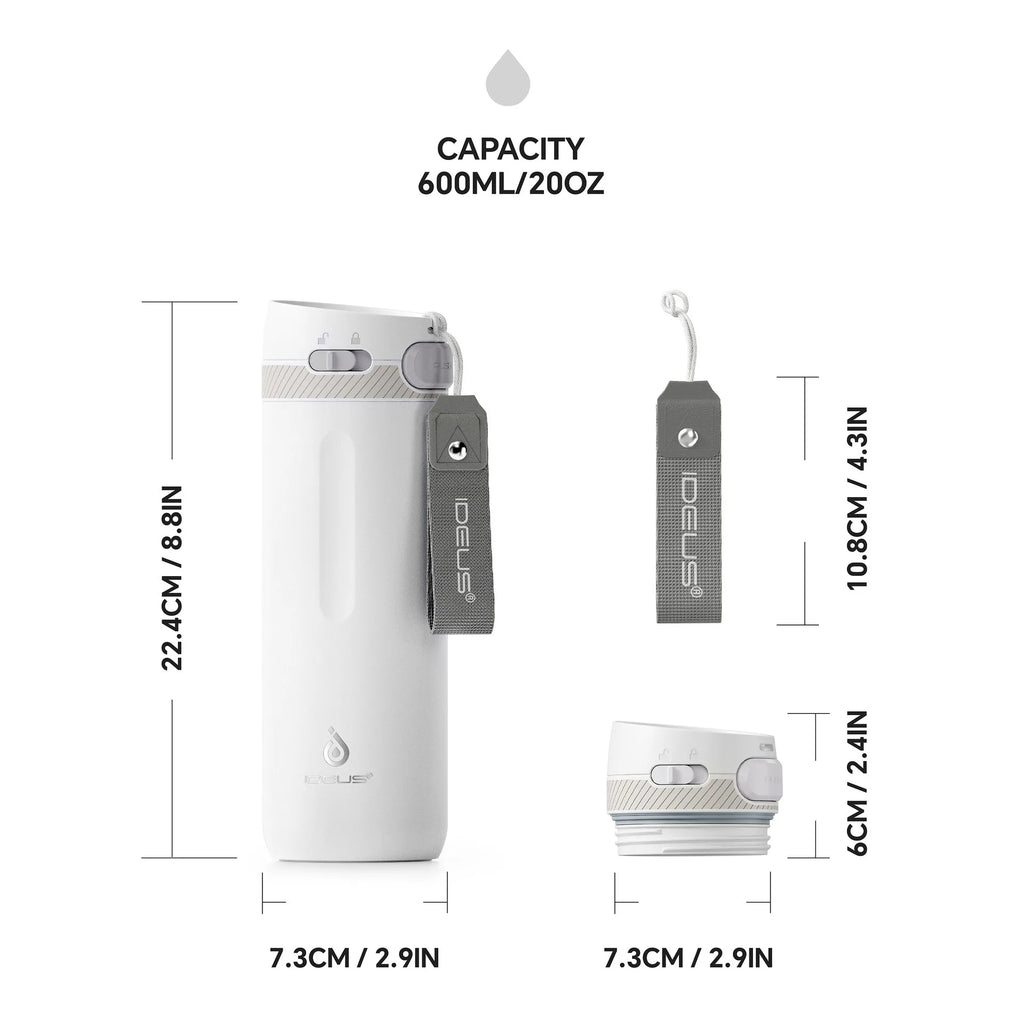 Ideus 500ml Insulated Water Bottle - Blue