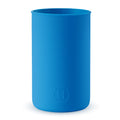 Blue HYDY silicone sleeve for 20 fl oz bottles, flexible protective cover shown on a bottle in the image.