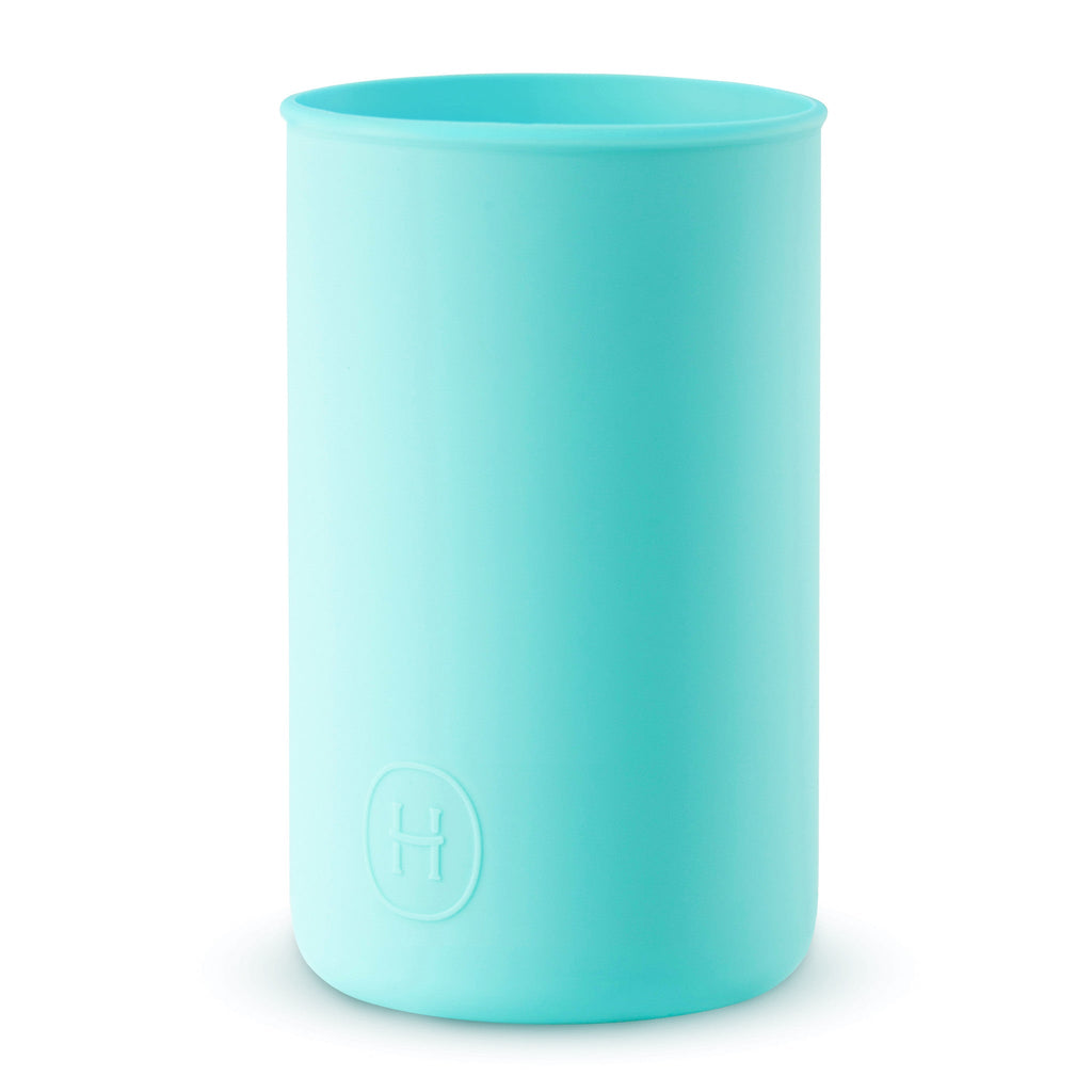 Arctic Blue silicone sleeve by HYDY designed for 20fl oz bottles, featuring a smooth, flexible silicone material with a snug fit.