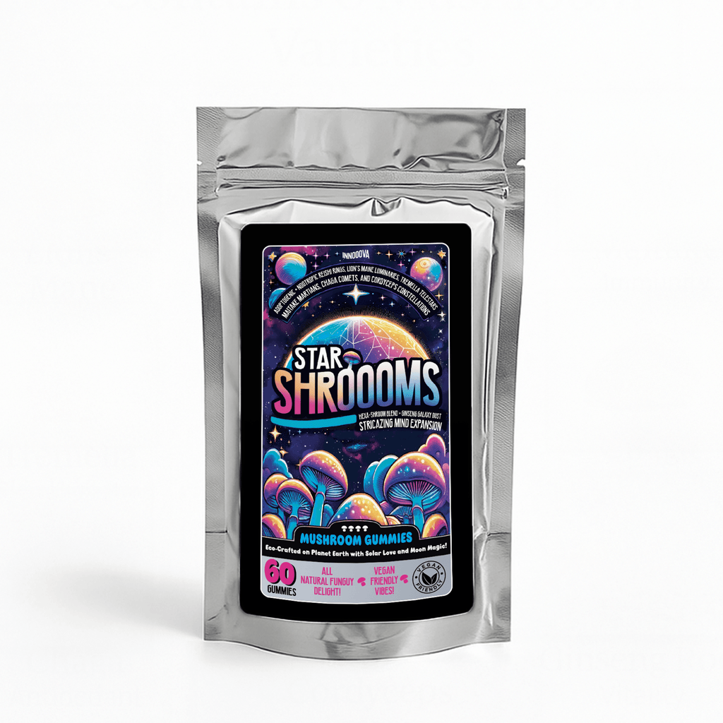 Innooova StarShroooms full pack of colorful, star-shaped balloons for celebrations and parties.