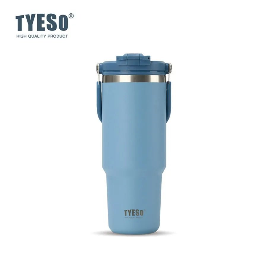 Tyeso 1200ML Large-Capacity Foldable Handle Stainless Steel Tumbler - Blue