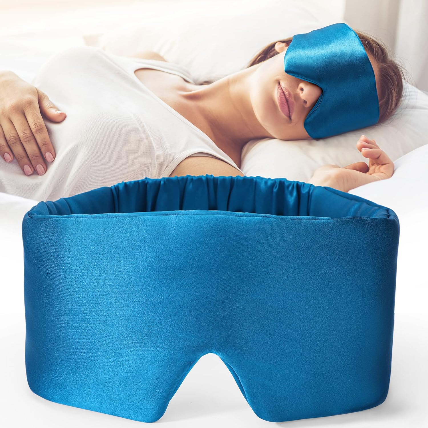 DREAMSILK blackout silk sleep mask in natural silk, soft and smooth eye mask for restful nighttime sleep and light blocking.