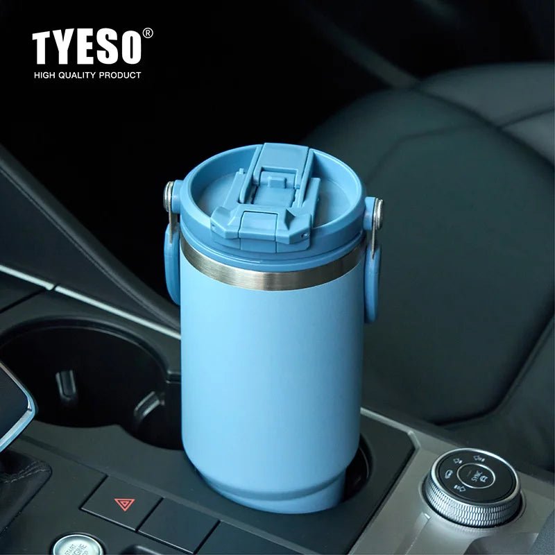 Tyeso 1200ML Large-Capacity Foldable Handle Stainless Steel Tumbler  - Black