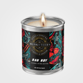 Musketeers Bad Boy Leather Candle featuring a petrol and leather scent, masculine man cave candle with a rugged design.