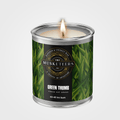 Musketeers grass scented candle with fresh, masculine fragrance in a sleek candle container, ideal for a luxurious home ambiance