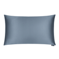 DreamSilk Mystique Blue silk pillowcase, standard size, smooth and shiny silk fabric with subtle sheen and elegant design.