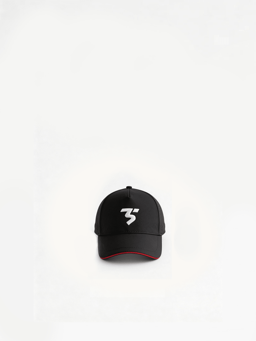 Red sports cap from Third Shot UK, designed for pickleball and padel players, featuring a breathable, adjustable sports hat for activewear.