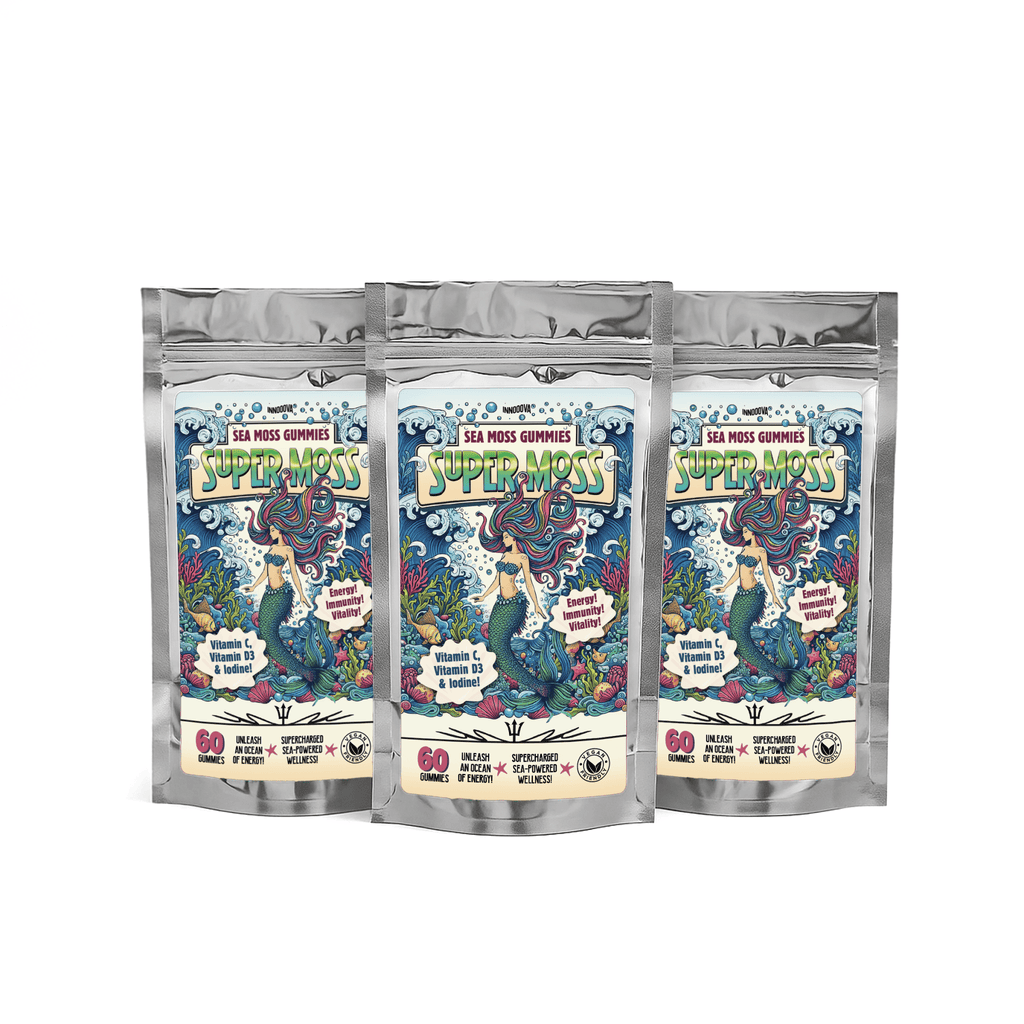 Innooova SuperMoss Triple Pack featuring three lush green moss packages for decorative and craft projects.