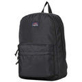 Black TB004 15-inch laptop backpack by Troop London, showing the sleek design and padded shoulder straps.
