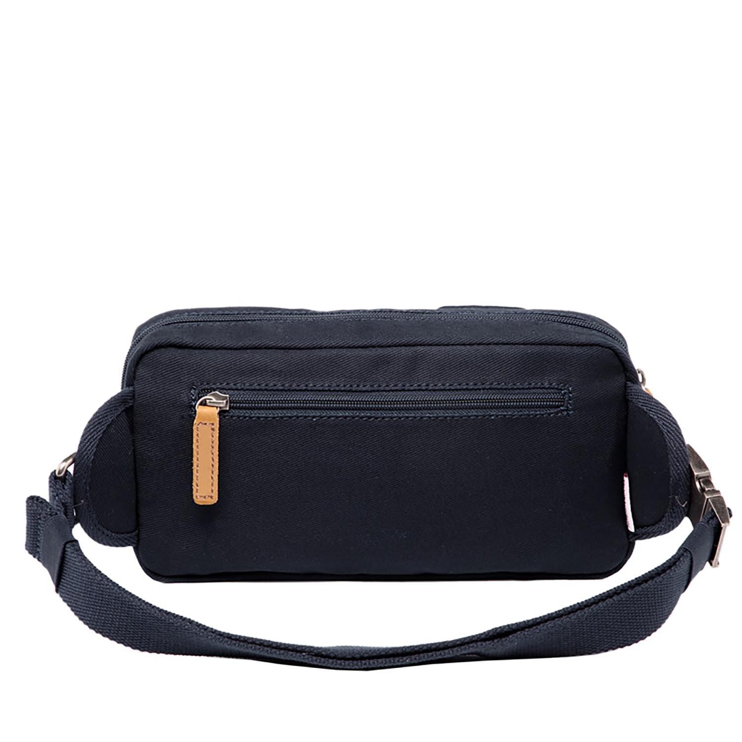 Troop London Heritage Waist Bag in navy grey with adjustable strap and multiple compartments, casual and stylish accessory.