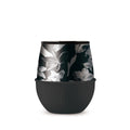 HYDY 8 oz black halftone ink tumbler with sleek design, ideal for hot and cold beverages, featuring a durable stainless steel construction.