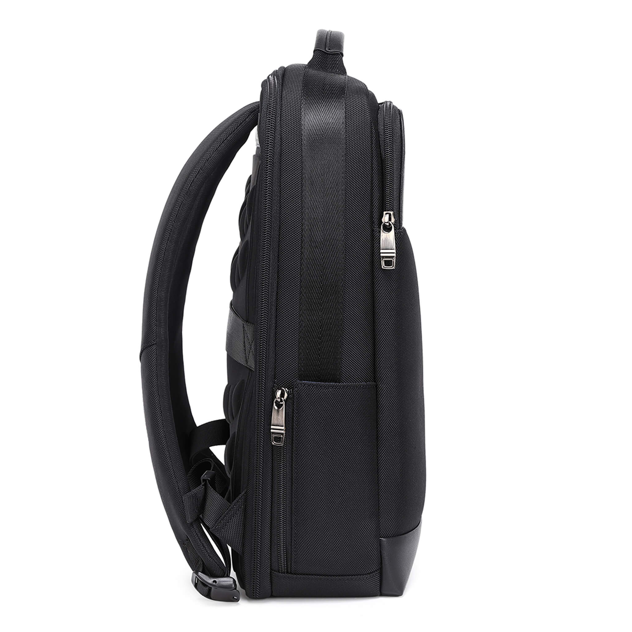 Troop London black business laptop backpack with padded compartments and sleek design, ideal for work and travel.