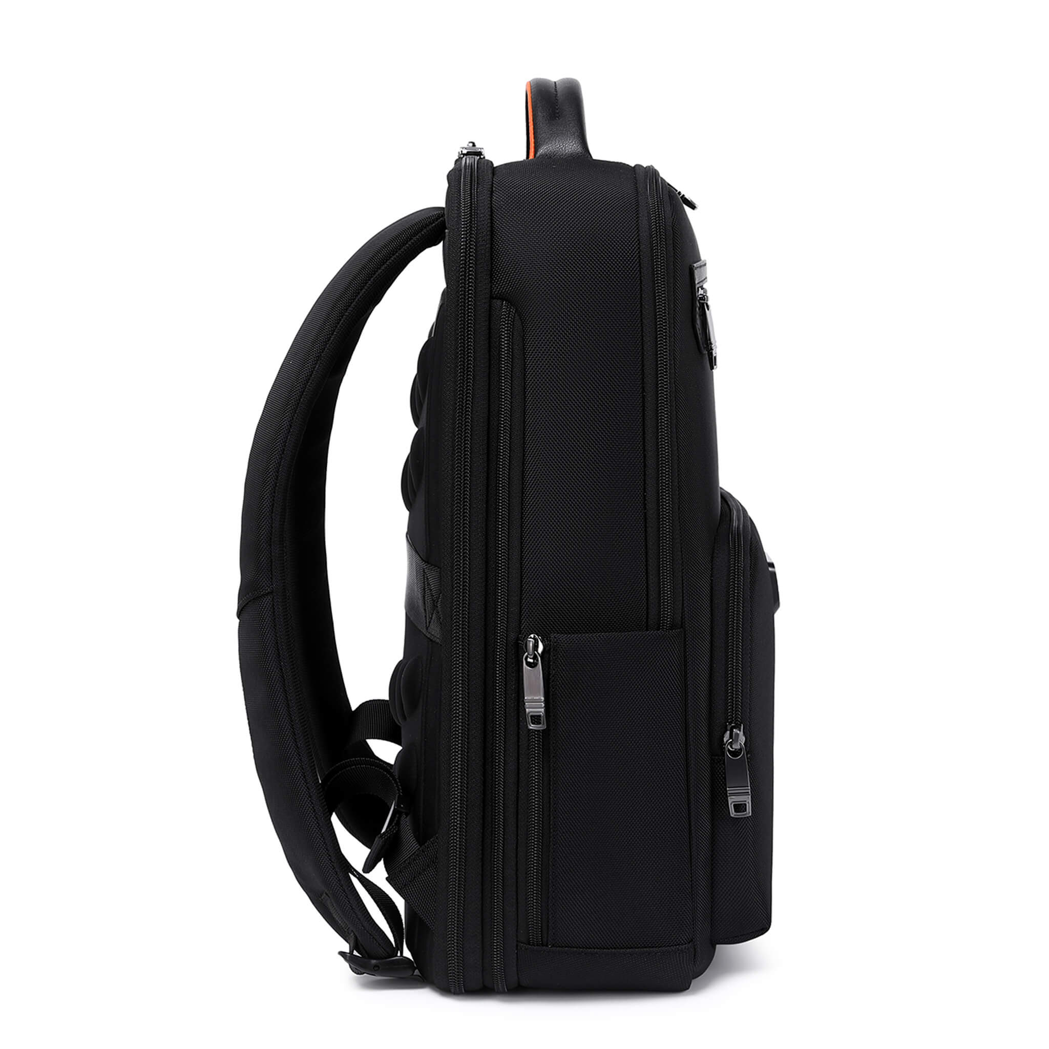 Black Troop London TPB003 expandable laptop backpack with multiple compartments and padded shoulder straps.