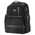 Troop London black laptop backpack with padded compartments and adjustable straps, suitable for carrying laptops and essentials.