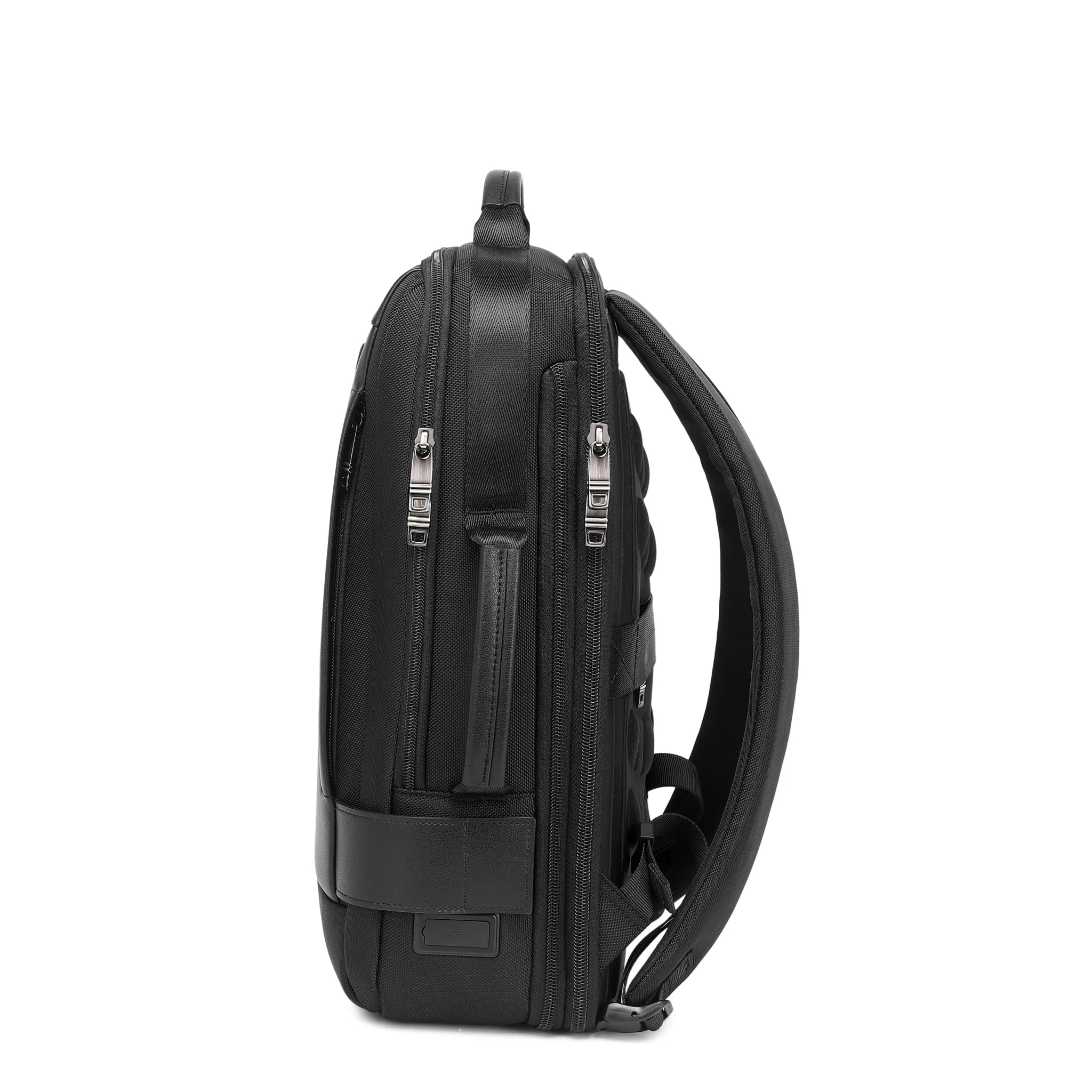 Black Troop London Business Expandable Laptop Backpack with tech zone and multiple compartments, ideal for professionals.
