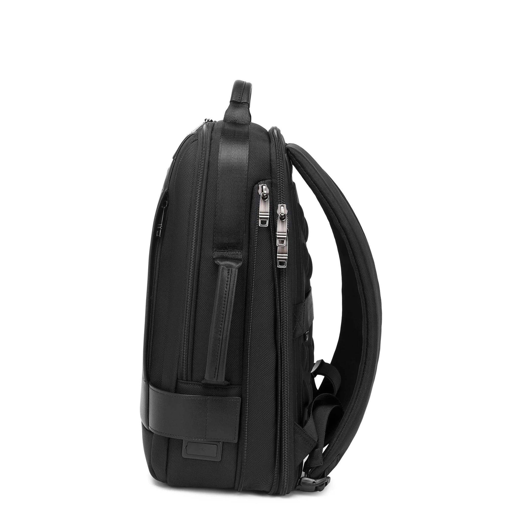 Black Troop London Business Expandable Laptop Backpack with tech zone and multiple compartments.