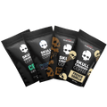 Skull Crusher Coffee Trial Bag Bundle featuring assorted coffee samples in small resealable bags.