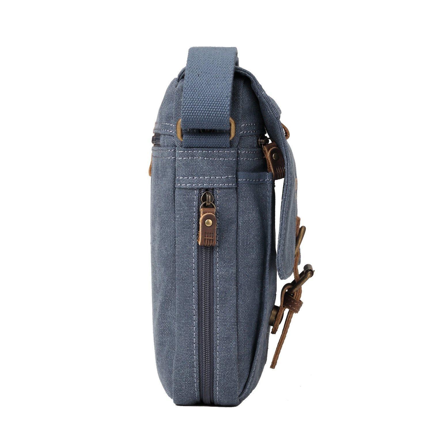 Troop London TRP0211 across body bag with adjustable strap and multiple compartments, shown in black.