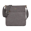 Charcoal Troop London across body bag with adjustable strap and multiple compartments, casual style for everyday use.
