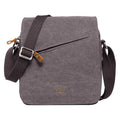 Troop London TRP0238 charcoal across body bag with adjustable strap and front zipper pocket, made of durable material.