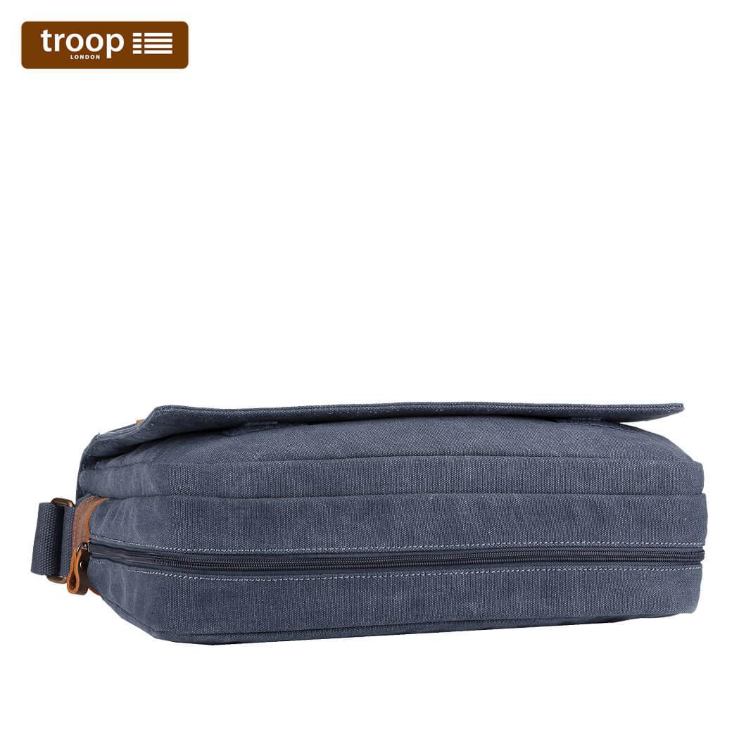 Blue Troop London messenger bag for laptops, 16.5-inch diagonal size, stylish and functional for everyday use.