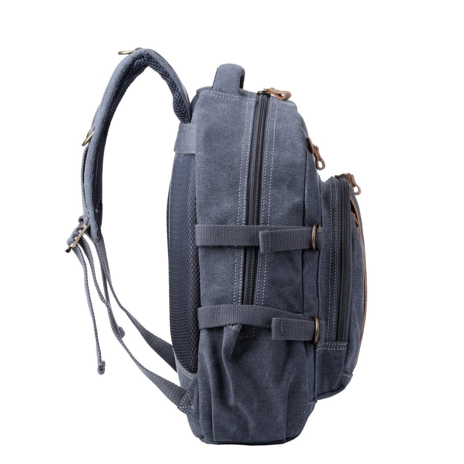 Blue Troop London TRP0257 large laptop backpack with multiple compartments and padded shoulder straps.