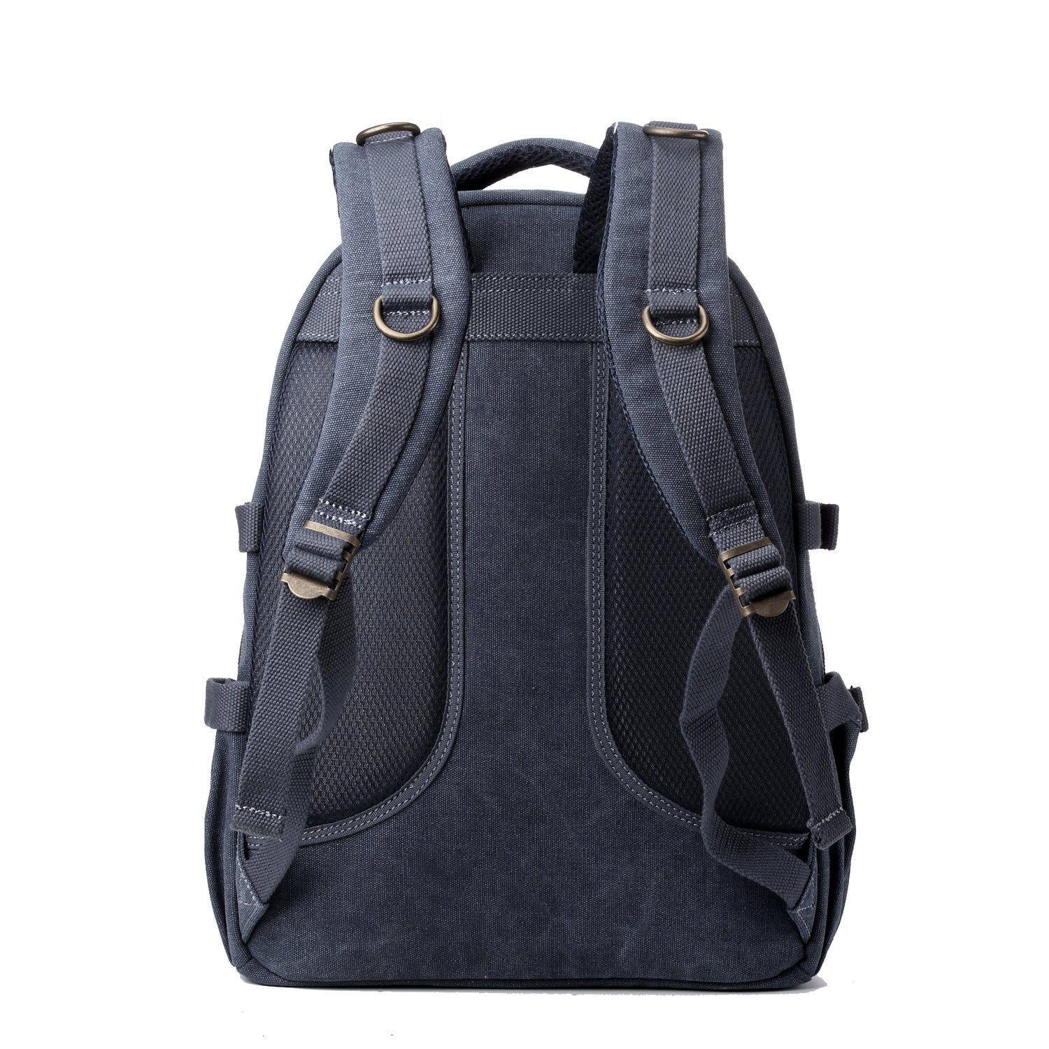 Blue Troop London TRP0257 large laptop backpack with multiple compartments and padded straps for comfort.
