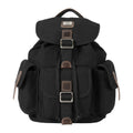 Small black Troop London drawstring backpack with adjustable straps and front pocket, made of durable fabric.