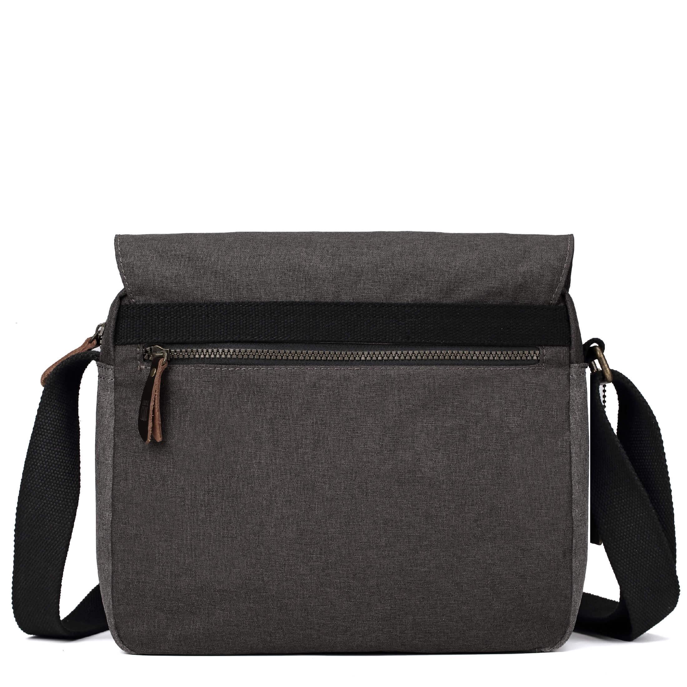 Grey Troop London messenger bag with adjustable strap and multiple compartments, stylish and functional for everyday use.