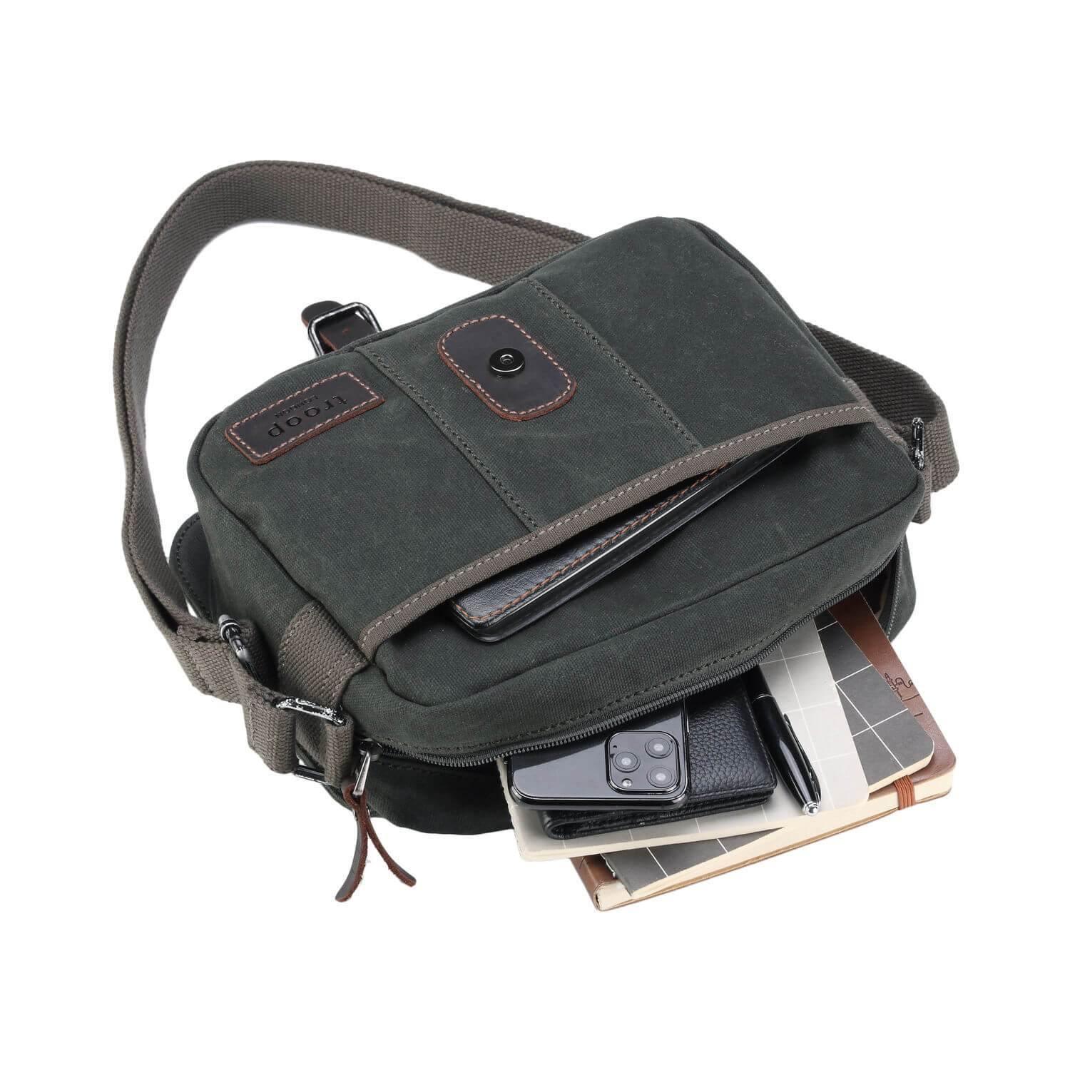 Heritage Waxed Canvas Crossbody Bag | TRP0440-3