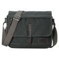 Dark green Troop London Heritage Messenger Bag with adjustable strap and front flap closure.