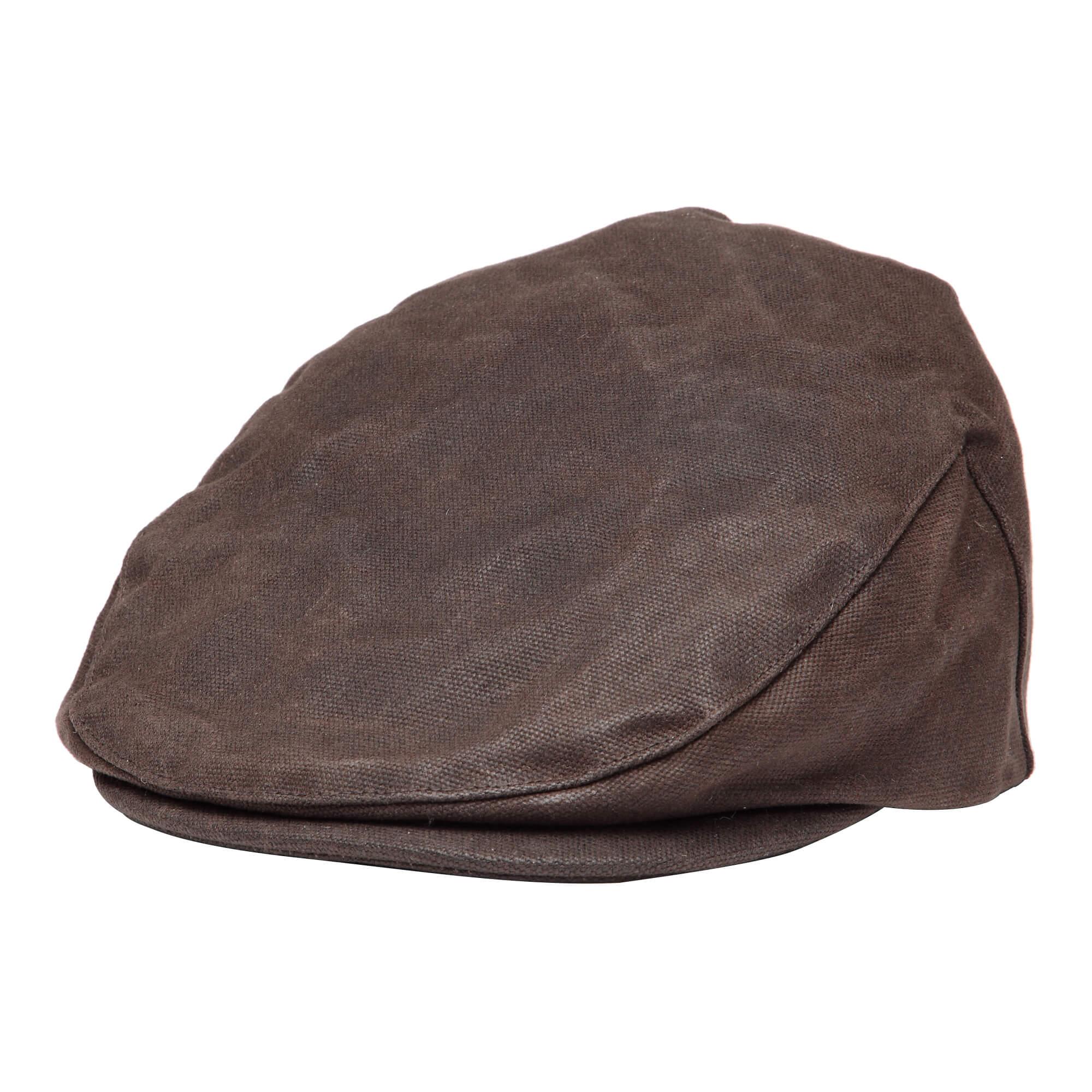 Dark brown waxed old school style cap by Troop London, featuring a classic hat design with sturdy stitching and vintage-inspired look.