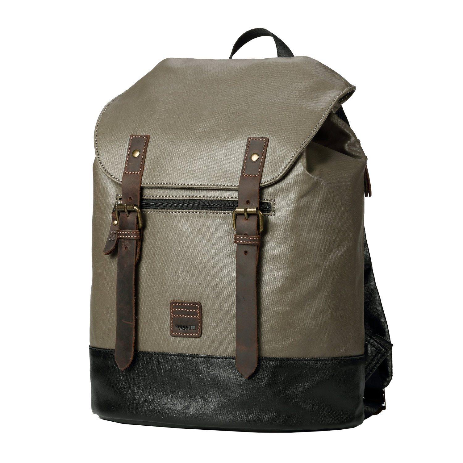 TRP0514 Troop London Heritage Coated Canvas Casual Daypack, Laptop Backpack