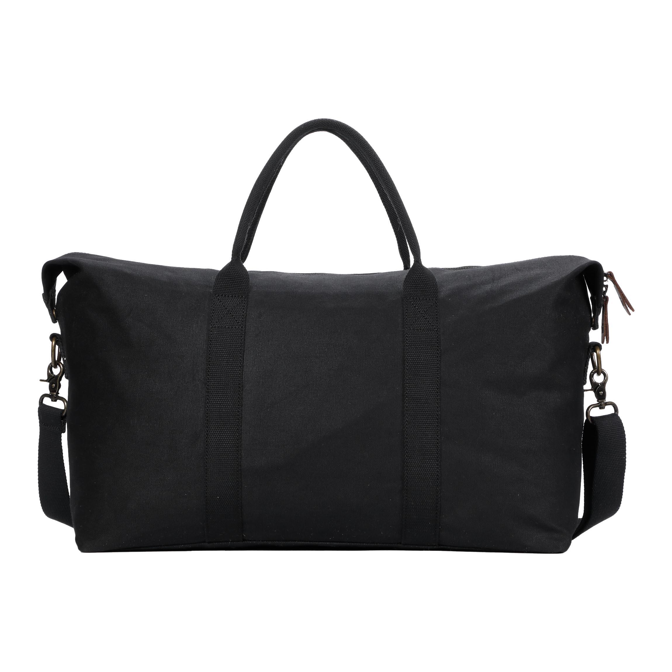 Large black Troop London Heritage Holdall with sturdy handles and spacious interior, ideal for travel or storage.