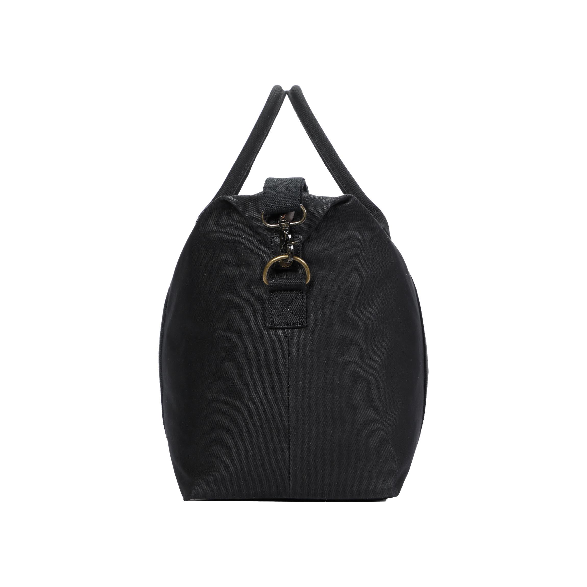 Large black Troop London Heritage Holdall with sturdy handles and spacious main compartment, ideal for travel or weekend trips.