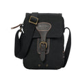 Small black Troop London Heritage Across Body Bag with adjustable strap and front pocket for everyday carry.
