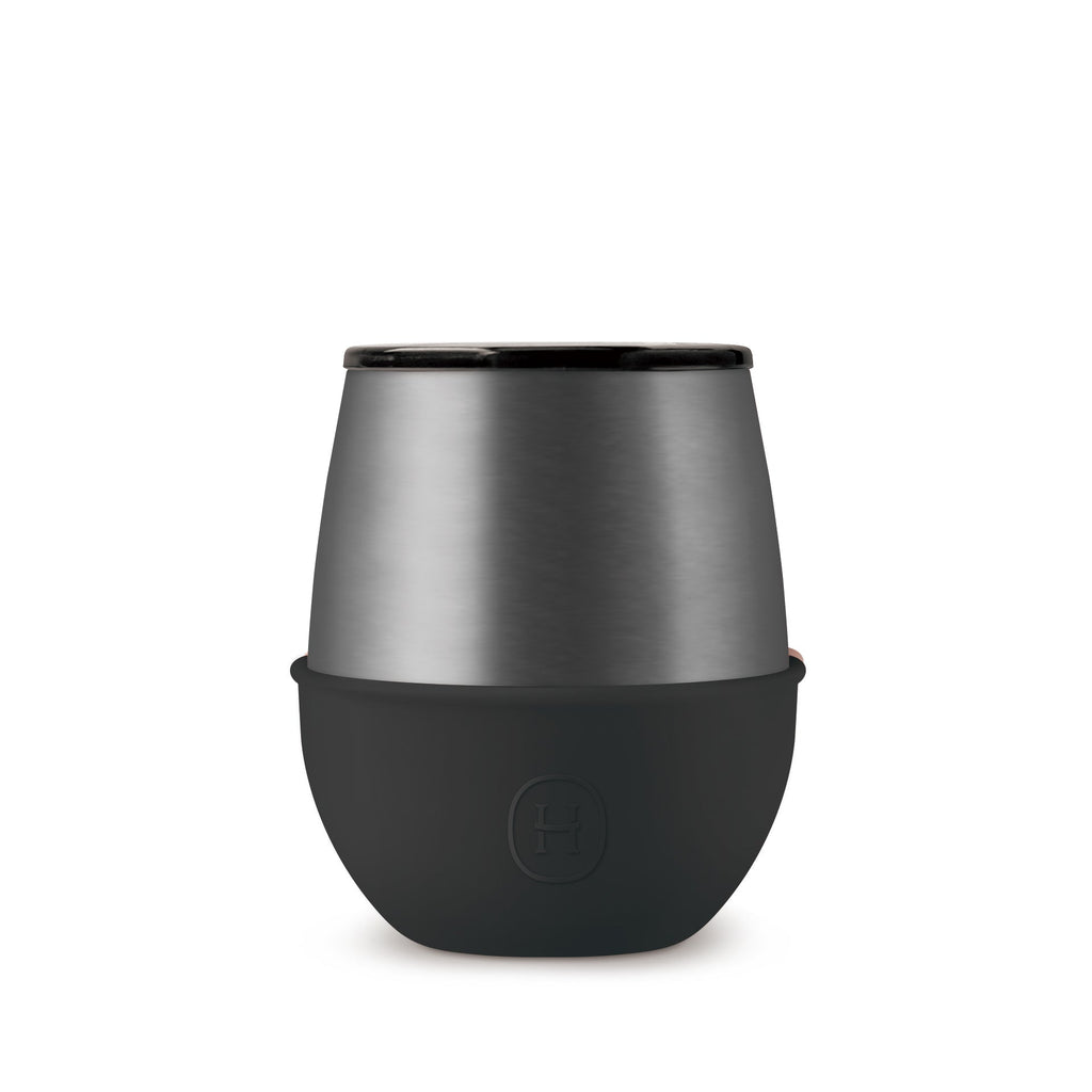 Titanium grey HYDY 8 oz ink black tumbler with a sleek design, perfect for beverages and on-the-go use.