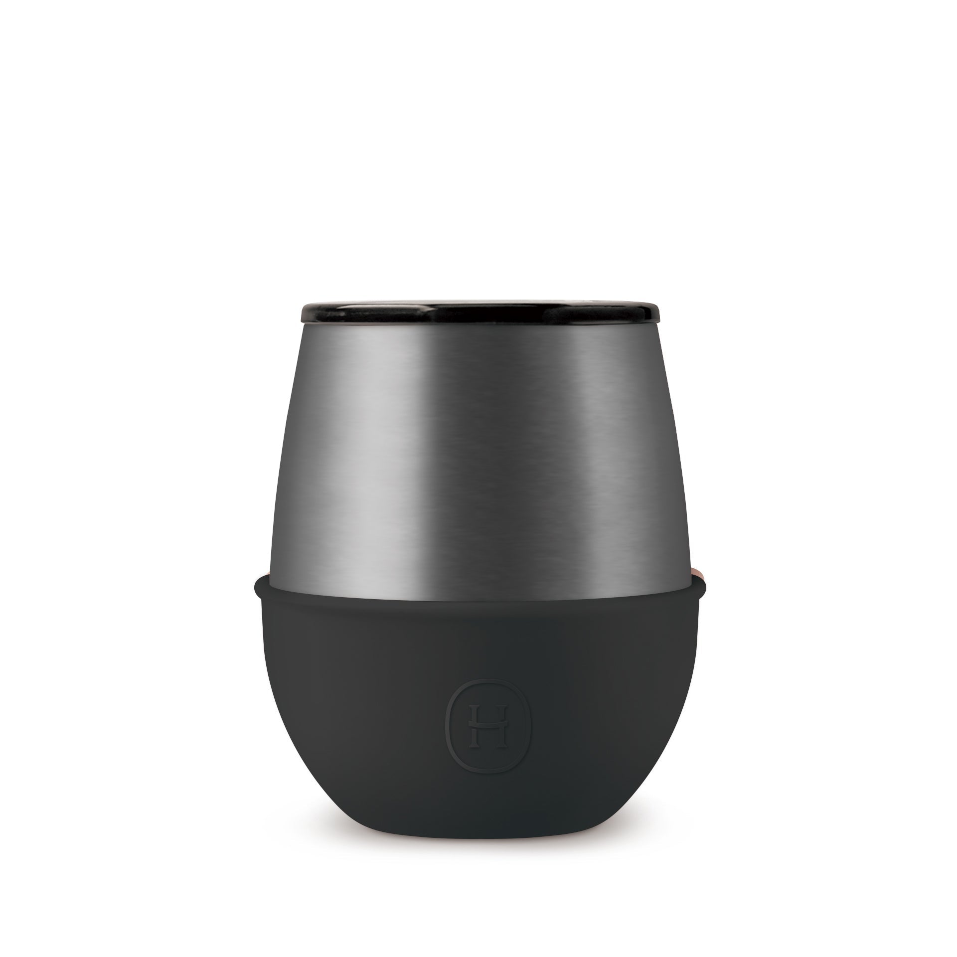 Titanium grey HYDY 8 oz ink black tumbler with a sleek design, perfect for beverages and on-the-go use.