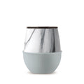 White marble HYDY Cumulus 8 oz tumbler with a smooth finish and ergonomic design, perfect for beverages on the go.