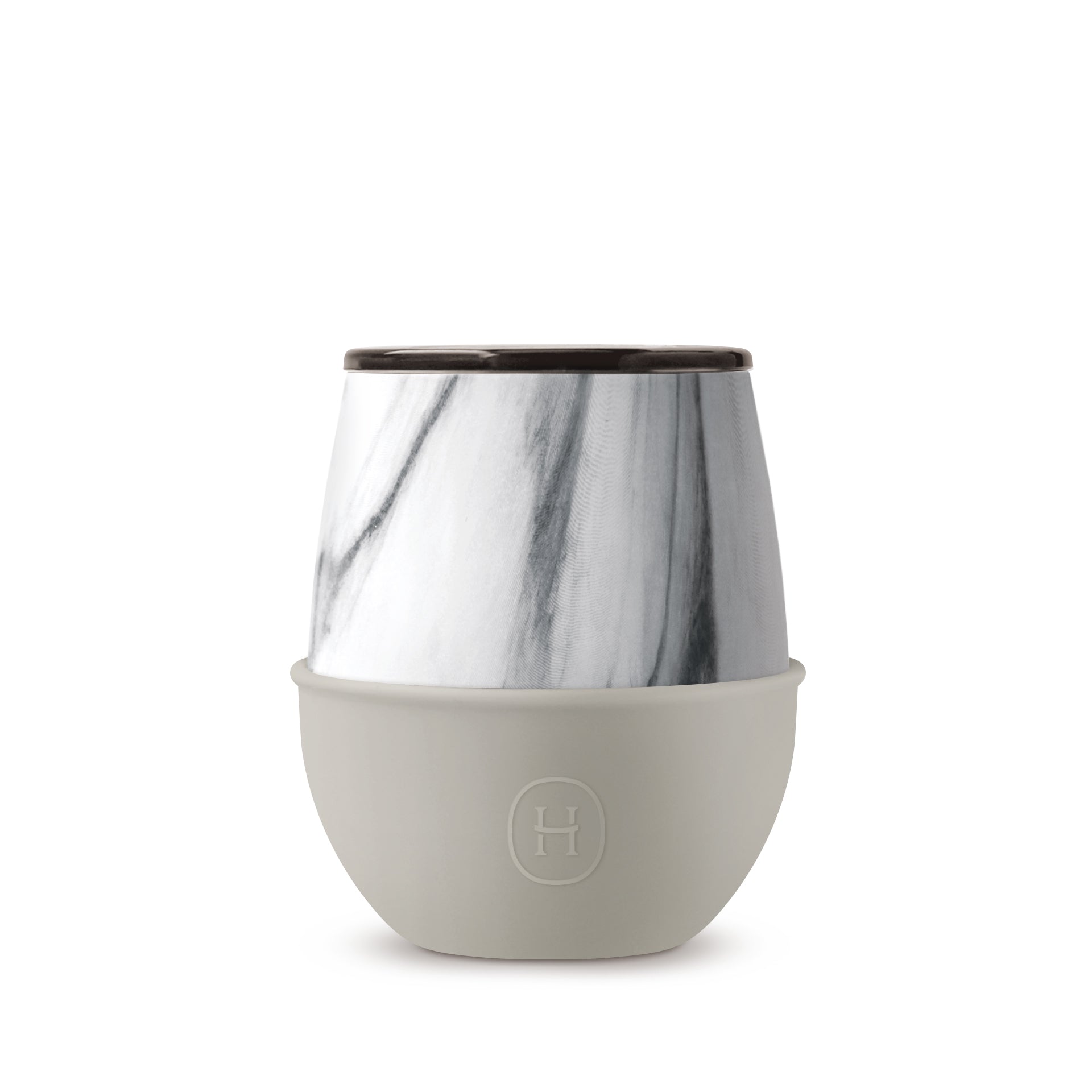 White marble HYDY eucalyptus 8 oz tumbler with a sleek design and white marble finish, ideal for beverages and on-the-go use.