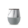 White marble HYDY Fjord 8 oz tumbler with sleek design, featuring a white marble pattern and stainless steel interior.