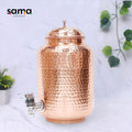 Handcrafted 5000ML pure copper water dispenser with hammered finish, leak-proof design, ideal for healthy hydration from SAMA Homes.
