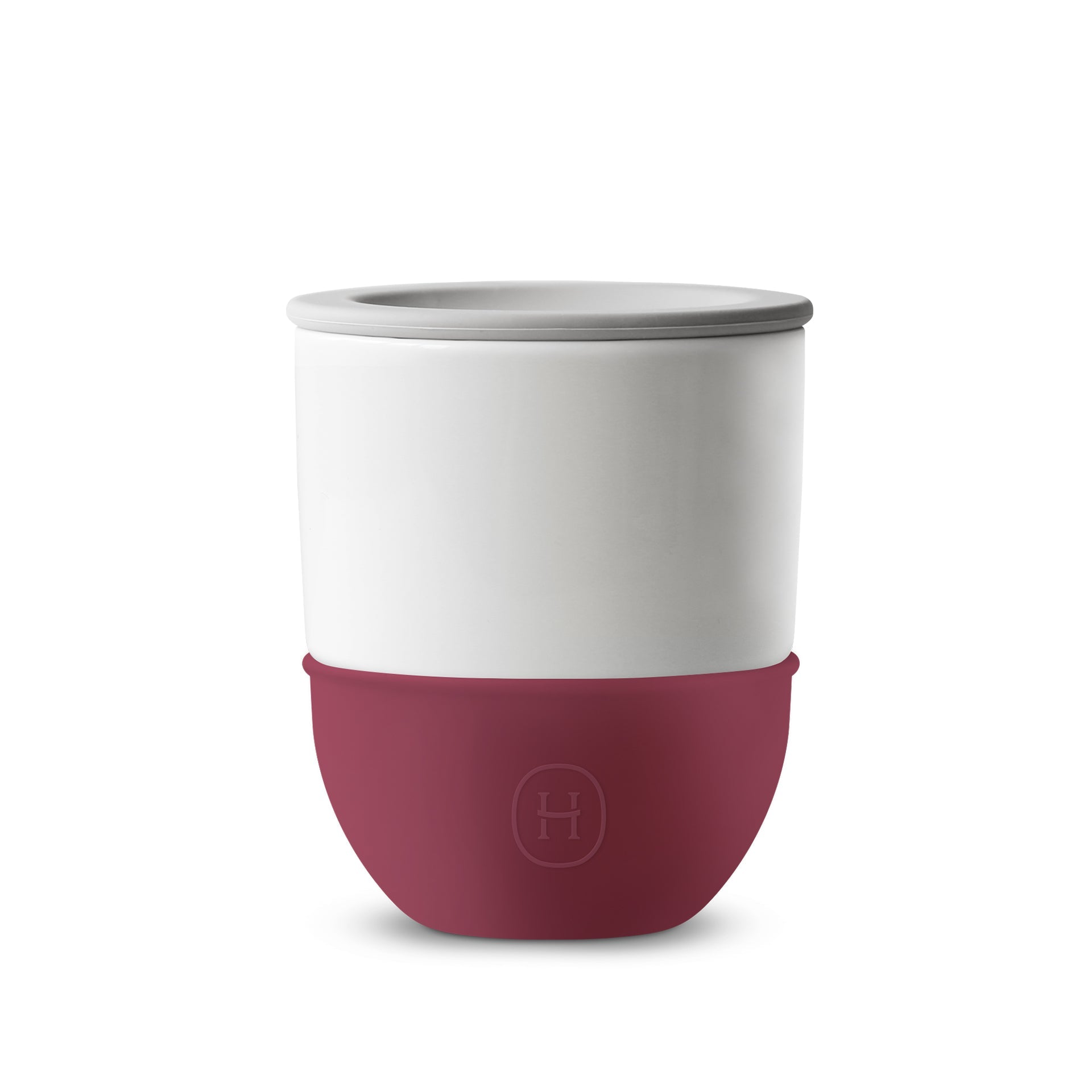HYDY ceramic tumbler mug in Sangria color, 10 fl oz, featuring a smooth finish and comfortable handle.
