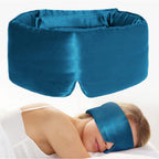 DREAMSILK black silk sleep mask, soft and smooth eye cover for restful nighttime sleep and light blocking.