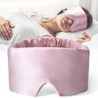 Black DREAMSILK silk sleep mask with soft, smooth fabric designed to block light and promote restful sleep.